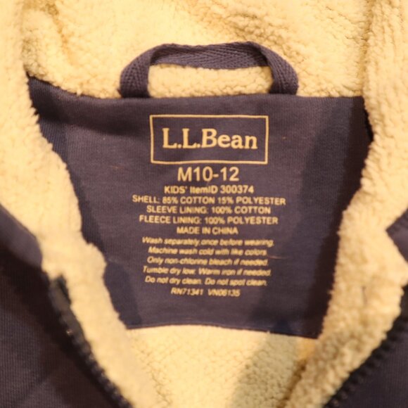 L.L.Bean Boys Full Zip Hoodie – Blue – Size M (10–12) - Picture 7 of 9